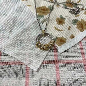 David Yurman Gold Thin Diamond Sterling Silver Necklace